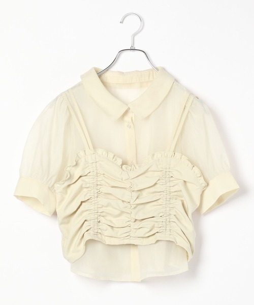Heather(ヘザー)の「フリルビスチェSETブラウス 135056(シャツ/ブラウス・レディース・イエロー/オフホワイト/ブラック・FREE)」の15枚目の写真