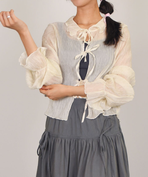 【大人気】cocodeal シアーフリルブラウス ピンク 完売 バレエコア 新作 大人気】cocodeal シアーフリルブラウス ピンク 完売 バレエコア