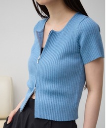 AZUL by moussy | Wジップショートスリーブプルオーバー(カーディガン/ボレロ)