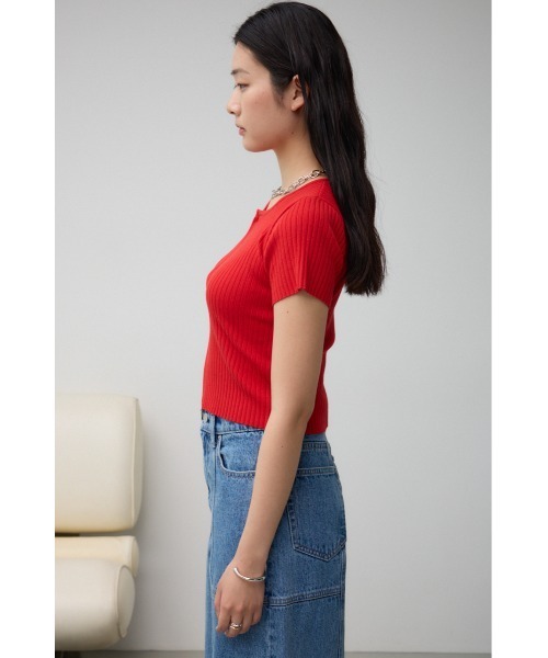 AZUL by moussy（アズールバイマウジー）の「Wジップショートスリーブプルオーバー（カーディガン/ボレロ・レディース・レッド/オフホワイト/ブルー/グレー/ブラック・FREE）」の12枚目の写真