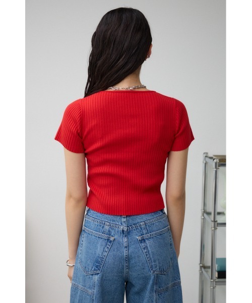 AZUL by moussy（アズールバイマウジー）の「Wジップショートスリーブプルオーバー（カーディガン/ボレロ・レディース・レッド/オフホワイト/ブルー/グレー/ブラック・FREE）」の11枚目の写真