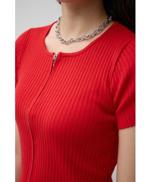 AZUL by moussy（アズールバイマウジー）の「Wジップショートスリーブプルオーバー（カーディガン/ボレロ・レディース・レッド/オフホワイト/ブルー/グレー/ブラック・FREE）」の10枚目の写真