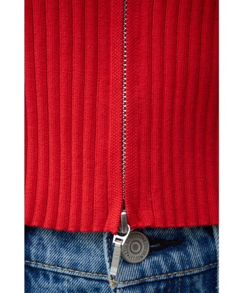 AZUL by moussy（アズールバイマウジー）の「Wジップショートスリーブプルオーバー（カーディガン/ボレロ・レディース・レッド/オフホワイト/ブルー/グレー/ブラック・FREE）」の7枚目の写真