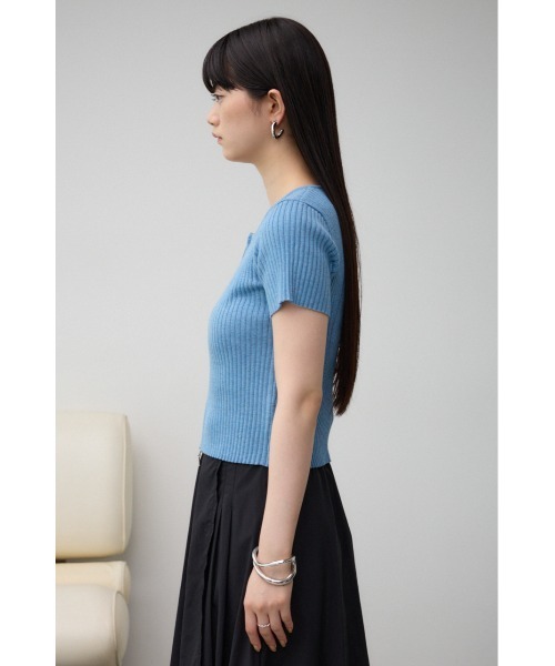 AZUL by moussy（アズールバイマウジー）の「Wジップショートスリーブプルオーバー（カーディガン/ボレロ・レディース・レッド/オフホワイト/ブルー/グレー/ブラック・FREE）」の22枚目の写真