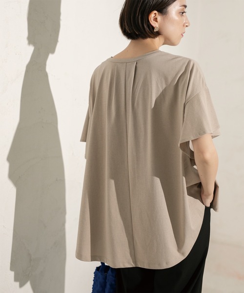 OPAQUE.CLIP（オペークドットクリップ）の「◆フリルスリーブカットソー【洗濯機洗い可】（Tシャツ/カットソー・レディース・ブラック/ライトベージュ/パープル系/ホワイト・38/40/42）」の19枚目の写真