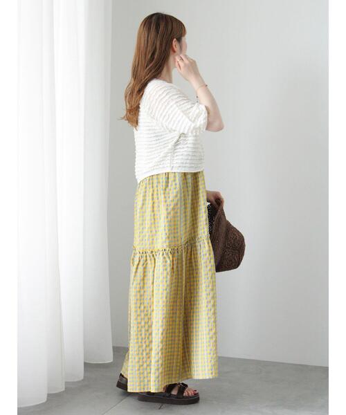 ehka sopo（エヘカソポ）の「フリルカットカーディガン（カーディガン/ボレロ・レディース・ブラック/サックスブルー/グリーン/キナリ・F）」の11枚目の写真