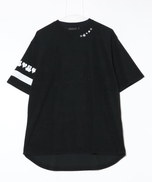 ROYAL FLASH(ロイヤルフラッシュ)の「STUD MUFFIN/スタッドマフィン/TCパイル ベアハートボーダーフロッキープリント Tシャツ(Tシャツ/カットソー・メンズ・ホワイト/モスグリーン/グレー系その他6/ブラック・2/3/4)」の7枚目の写真