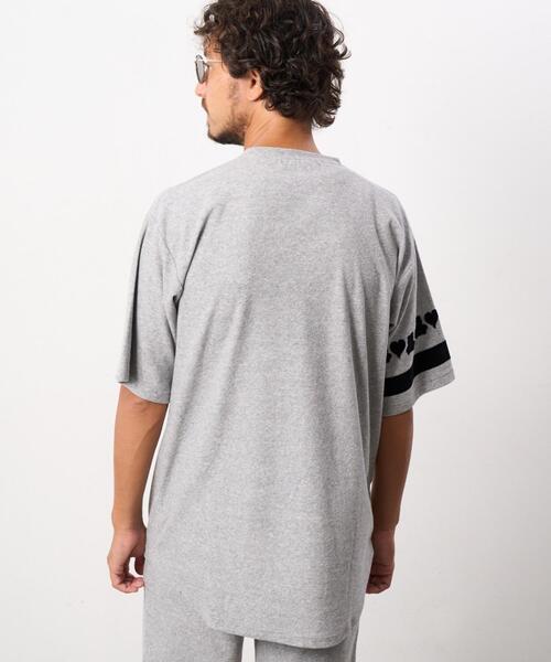 ROYAL FLASH(ロイヤルフラッシュ)の「STUD MUFFIN/スタッドマフィン/TCパイル ベアハートボーダーフロッキープリント Tシャツ(Tシャツ/カットソー・メンズ・ホワイト/モスグリーン/グレー系その他6/ブラック・2/3/4)」の10枚目の写真
