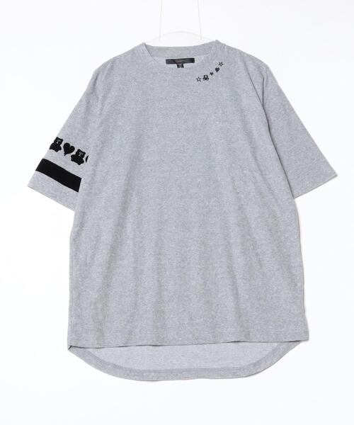 ROYAL FLASH(ロイヤルフラッシュ)の「STUD MUFFIN/スタッドマフィン/TCパイル ベアハートボーダーフロッキープリント Tシャツ(Tシャツ/カットソー・メンズ・ホワイト/モスグリーン/グレー系その他6/ブラック・2/3/4)」の12枚目の写真
