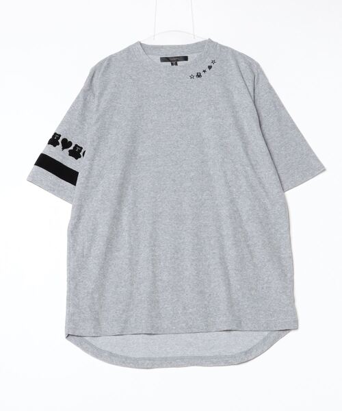 ROYAL FLASH（ロイヤルフラッシュ）の「STUD MUFFIN/スタッドマフィン/TCパイル ベアハートボーダーフロッキープリント Tシャツ（Tシャツ/カットソー・メンズ・グレー系その他6/ホワイト/モスグリーン/ブラック・2/3/4）」の8枚目の写真