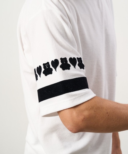 ROYAL FLASH（ロイヤルフラッシュ）の「STUD MUFFIN/スタッドマフィン/TCパイル ベアハートボーダーフロッキープリント Tシャツ（Tシャツ/カットソー・メンズ・グレー系その他6/ホワイト/モスグリーン/ブラック・2/3/4）」の16枚目の写真