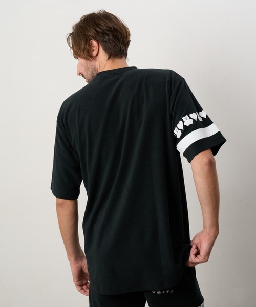 ROYAL FLASH（ロイヤルフラッシュ）の「STUD MUFFIN/スタッドマフィン/TCパイル ベアハートボーダーフロッキープリント Tシャツ（Tシャツ/カットソー・メンズ・グレー系その他6/ホワイト/モスグリーン/ブラック・2/3/4）」の10枚目の写真