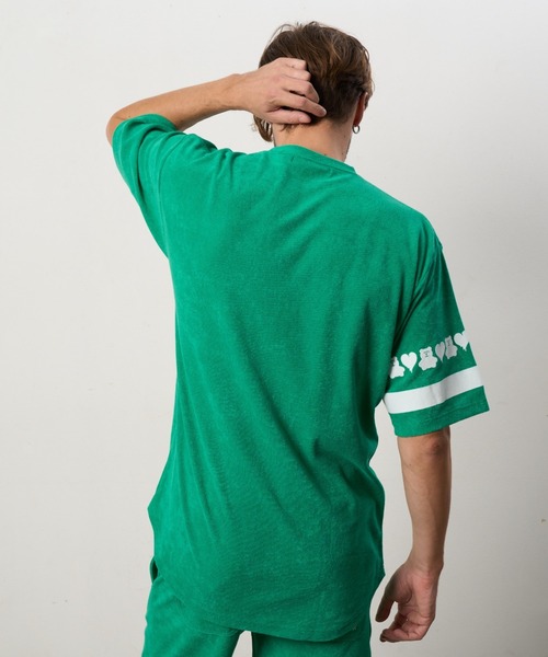 ROYAL FLASH（ロイヤルフラッシュ）の「STUD MUFFIN/スタッドマフィン/TCパイル ベアハートボーダーフロッキープリント Tシャツ（Tシャツ/カットソー・メンズ・グレー系その他6/ホワイト/モスグリーン/ブラック・2/3/4）」の19枚目の写真