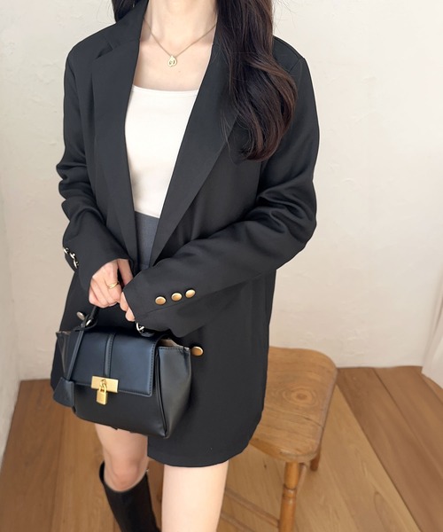 mily bilet(ミウィビレット)の「【mily bilet】大人上品スタイル。裾スライドファスナー金ボタン使いテーラードジャケット(テーラードジャケット・レディース・ベージュ/ブラック・LARGE/MEDIUM/SMALL/X-LARGE)」の17枚目の写真