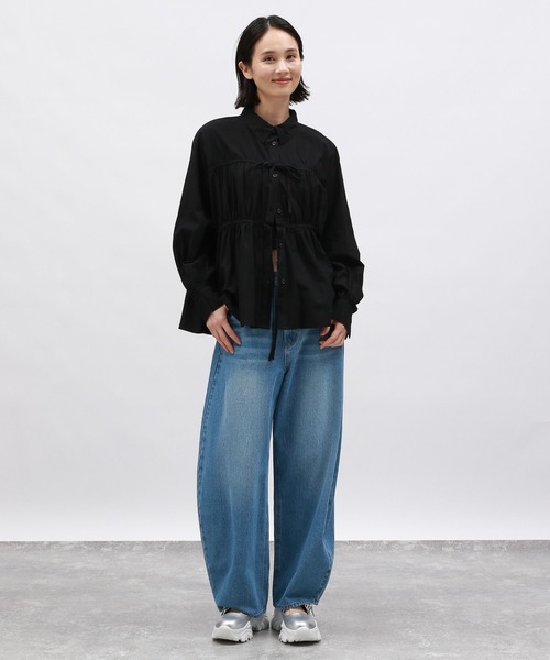 リー出品 セール】ギャザーリボンシャツ / 142589（シャツ/ブラウス