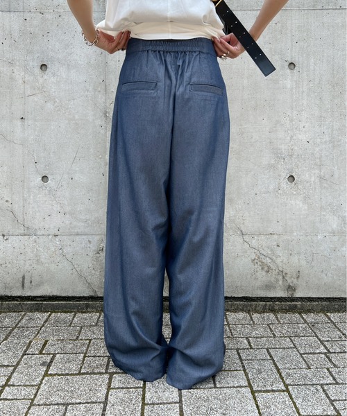 y/m（イム）の「デニムライクタックパンツ（スラックス・レディース・ネイビー・FREE）」の9枚目の写真