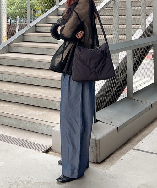 y/m（イム）の「デニムライクタックパンツ（スラックス・レディース・ネイビー・FREE）」の12枚目の写真