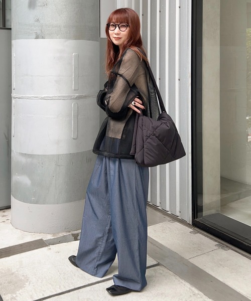 y/m（イム）の「デニムライクタックパンツ（スラックス・レディース・ネイビー・FREE）」の15枚目の写真