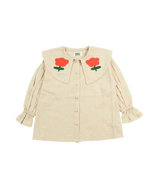 MARKEY'S（マーキーズ）の「刺繍ビッグカラーブラウス（シャツ/ブラウス・キッズ・アイボリー/ブラウン/ラベンダー・100/130/120/110/90）」の2枚目の写真