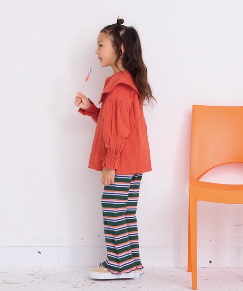 MARKEY'S（マーキーズ）の「刺繍ビッグカラーブラウス（シャツ/ブラウス・キッズ・アイボリー/ブラウン/ラベンダー・100/130/120/110/90）」の9枚目の写真