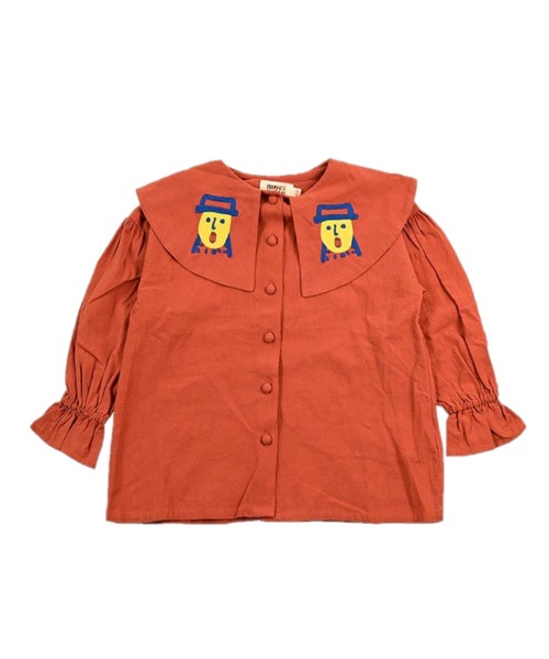 MARKEY'S（マーキーズ）の「刺繍ビッグカラーブラウス（シャツ/ブラウス・キッズ・アイボリー/ブラウン/ラベンダー・100/130/120/110/90）」の4枚目の写真