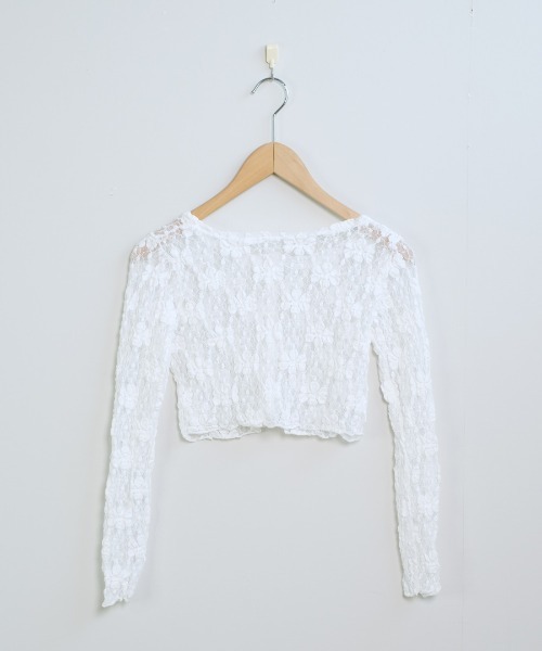 shopnikoniko(ショップニコニコ)の「フラワーレース ショート丈 カーディガン(カーディガン/ボレロ・レディース・ブラック/ホワイト・フリー)」の14枚目の写真