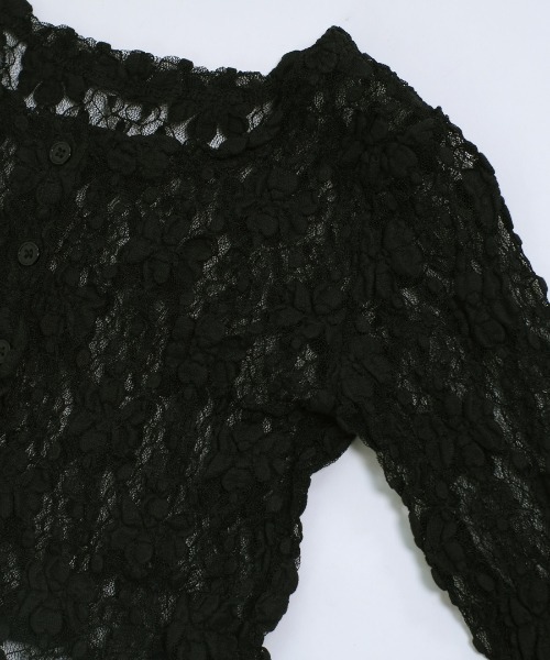shopnikoniko(ショップニコニコ)の「フラワーレース ショート丈 カーディガン(カーディガン/ボレロ・レディース・ブラック/ホワイト・フリー)」の15枚目の写真