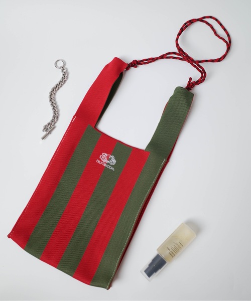 FRUIT OF THE LOOM(フルーツオブザルーム)の「FRUIT OF THE LOOM / FTL STRIPED MINI SHOULDER BAG / 80677600(ショルダーバッグ・レディース・グリーン/ネイビー/サックスブルー/レッド/ラベンダー・ONESIZE)」の1枚目の写真