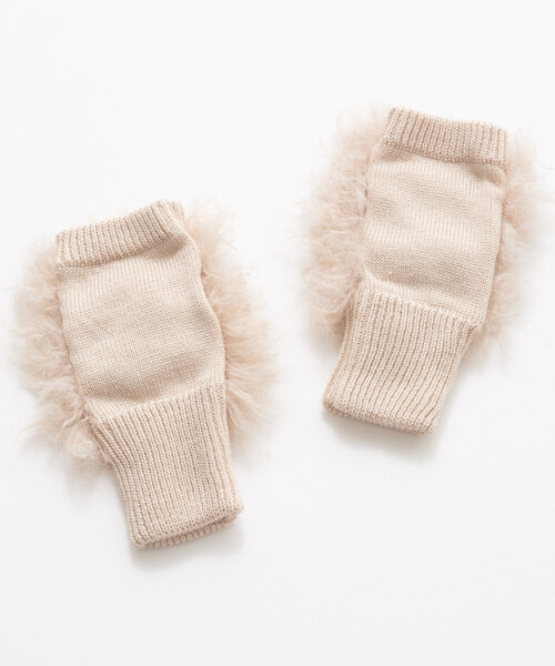 GALLARDAGALANTE（ガリャルダガランテ）の「フェイクファーアームウォーマー（その他小物・レディース・アイボリー/ブラウン・FREE）」の5枚目の写真