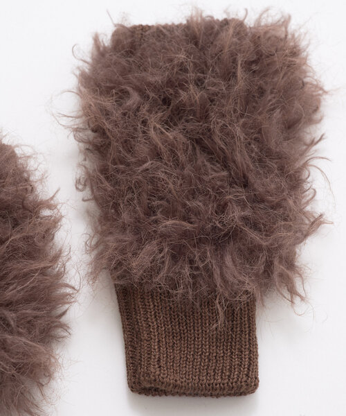 GALLARDAGALANTE（ガリャルダガランテ）の「フェイクファーアームウォーマー（その他小物・レディース・アイボリー/ブラウン・FREE）」の3枚目の写真