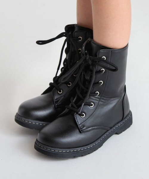 BRANSHES（ブランシェス）の「レースアップブーツ（ブーツ・キッズ・ブラック/ブラウン・21.0cm/18.0cm/17.0cm/19.0cm/16.0cm/20.0cm）」の2枚目の写真