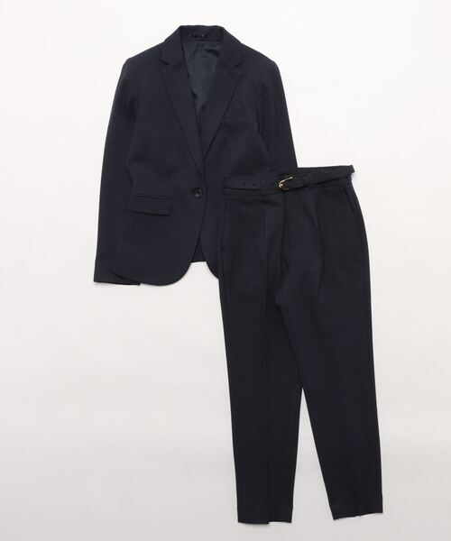m.f.editorial(エムエフエディトリアル)の「【ストレッチ ウォッシャブル UVケア】m.f.エディトリアル レディース 1ボタン ジャケット + テーパード パンツ ビジネス セットアップ スーツ 紺(スーツセット・レディース・ネイビー・MEDIUM/LARGE/X-LARGE/S)」の4枚目の写真