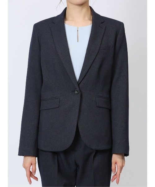 m.f.editorial(エムエフエディトリアル)の「【ストレッチ ウォッシャブル UVケア】m.f.エディトリアル レディース 1ボタン ジャケット + テーパード パンツ ビジネス セットアップ スーツ 紺(スーツセット・レディース・ネイビー・MEDIUM/LARGE/X-LARGE/S)」の5枚目の写真