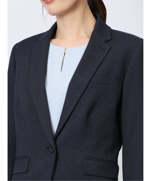 m.f.editorial(エムエフエディトリアル)の「【ストレッチ ウォッシャブル UVケア】m.f.エディトリアル レディース 1ボタン ジャケット + テーパード パンツ ビジネス セットアップ スーツ 紺(スーツセット・レディース・ネイビー・MEDIUM/LARGE/X-LARGE/S)」の8枚目の写真
