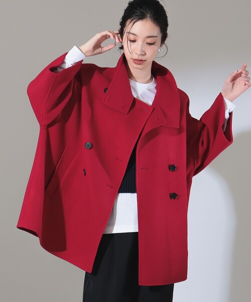 Demi-Luxe BEAMS(デミルクス ビームス)の「リバー ショートコート(ステンカラーコート・レディース・ホワイト系その他/ブラック/レッド・36/38)」の13枚目の写真