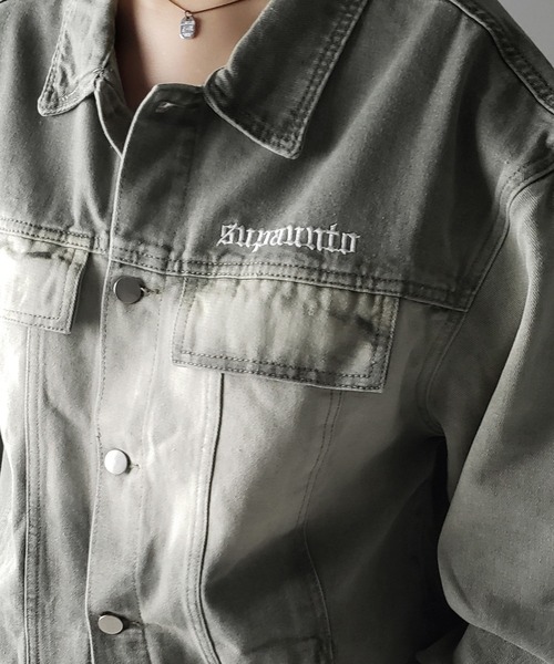 me+em select（ミームセレクト）の「【 ２color ／ ２size 】グラデーションヴィンテージウォッシュオーバーデニムジャケット ／ gradation vintage wash over denim jacket（デニムジャケット・レディース・グレー/ブラック・MEDIUM/LARGE）」の4枚目の写真