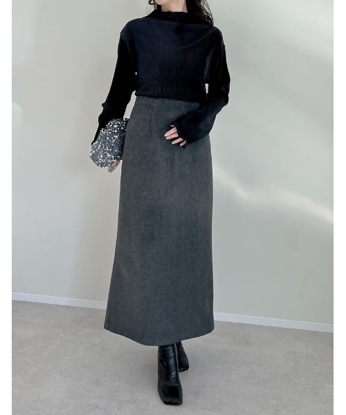 セール】無地or配色切り替えメロープリーツハイネックトップス