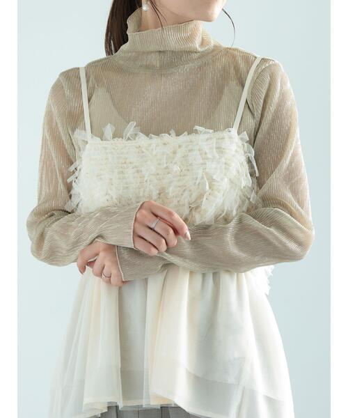 Te chichi(テチチ)の「ラメチュールプリーツタートルプルオーバー(Tシャツ/カットソー・レディース・シルバー/ブラック/ゴールド・F)」の6枚目の写真