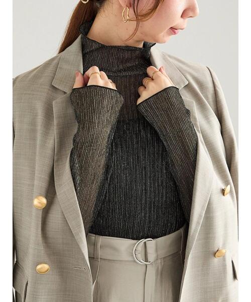 Te chichi(テチチ)の「ラメチュールプリーツタートルプルオーバー(Tシャツ/カットソー・レディース・シルバー/ブラック/ゴールド・F)」の10枚目の写真