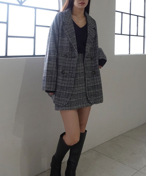 CORNERS（コーナーズ）の「グレンチェックジャケット【セットアップ可能】【yui select】（テーラードジャケット・レディース・ブラック/ブラウン・M）」の11枚目の写真