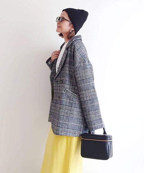 CORNERS（コーナーズ）の「グレンチェックジャケット【セットアップ可能】【yui select】（テーラードジャケット・レディース・ブラック/ブラウン・M）」の15枚目の写真