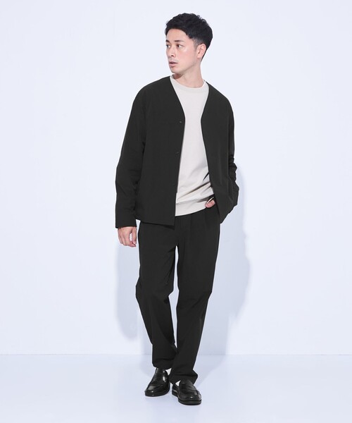 green label relaxing(グリーンレーベルリラクシング)の「【WEB限定】JUST fit CITY TECH カーディガン ー防シワ・ストレッチー(シャツ/ブラウス・メンズ・ブラック/グレー・S/M/L/XL)」の6枚目の写真