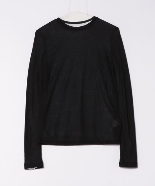 STYLEBLOCK（スタイルブロック）の「シアーリブセットTシャツ（Tシャツ/カットソー・レディース・チャコールグレー/オリーブ/ブラック・M）」の2枚目の写真