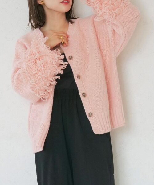 KOBE LETTUCE（コウベレタス）の「[ 田中亜希子さんコラボ ] 選べる2タイプ ループヤーンニットトップス（ニット/セーター・レディース・ブラウン/ピンク系/ライトグレー系/アイボリー系/アイボリー/ブラウン系/ライトグレー/ピンク・M/M1）」の7枚目の写真