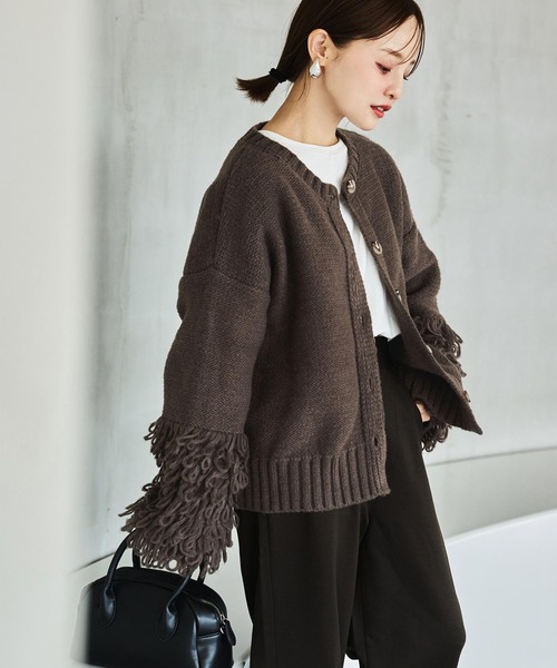 KOBE LETTUCE（コウベレタス）の「[ 田中亜希子さんコラボ ] 選べる2タイプ ループヤーンニットトップス（ニット/セーター・レディース・ブラウン/ピンク系/ライトグレー系/アイボリー系/アイボリー/ブラウン系/ライトグレー/ピンク・M/M1）」の21枚目の写真