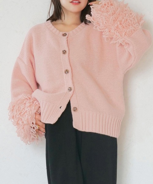 KOBE LETTUCE（コウベレタス）の「[ 田中亜希子さんコラボ ] 選べる2タイプ ループヤーンニットトップス（ニット/セーター・レディース・ブラウン/ピンク系/ライトグレー系/アイボリー系/アイボリー/ブラウン系/ライトグレー/ピンク・M/M1）」の9枚目の写真