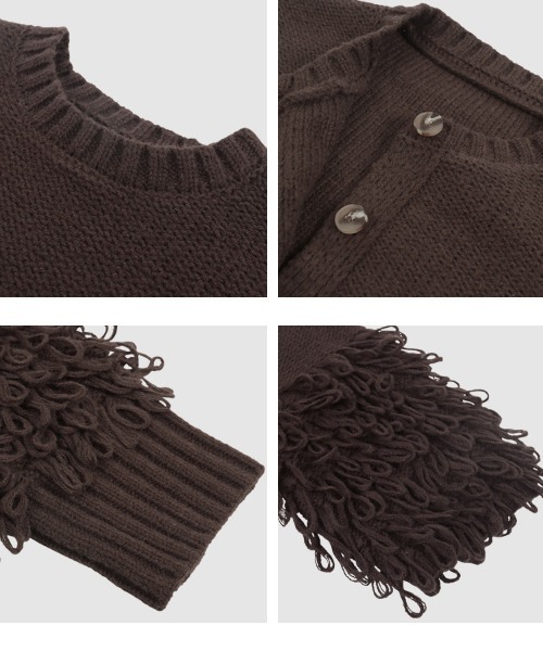 KOBE LETTUCE（コウベレタス）の「[ 田中亜希子さんコラボ ] 選べる2タイプ ループヤーンニットトップス（ニット/セーター・レディース・ブラウン/ピンク系/ライトグレー系/アイボリー系/アイボリー/ブラウン系/ライトグレー/ピンク・M/M1）」の11枚目の写真