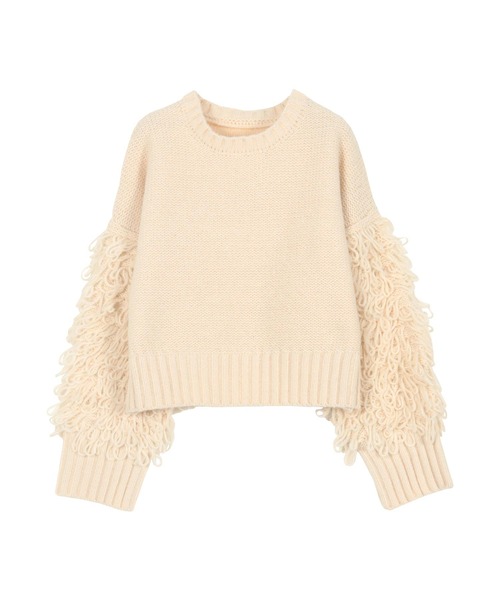 KOBE LETTUCE（コウベレタス）の「[ 田中亜希子さんコラボ ] 選べる2タイプ ループヤーンニットトップス（ニット/セーター・レディース・ブラウン/ピンク系/ライトグレー系/アイボリー系/アイボリー/ブラウン系/ライトグレー/ピンク・M/M1）」の14枚目の写真