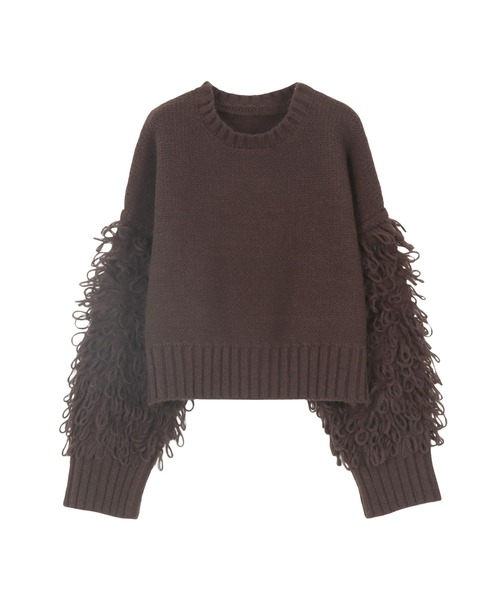 KOBE LETTUCE（コウベレタス）の「[ 田中亜希子さんコラボ ] 選べる2タイプ ループヤーンニットトップス（ニット/セーター・レディース・ブラウン/ピンク系/ライトグレー系/アイボリー系/アイボリー/ブラウン系/ライトグレー/ピンク・M/M1）」の18枚目の写真