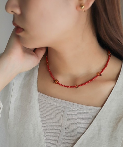 新品　完売　【Hoaw.】Glass beads ネックレス　ガラスネックレス Hoaw.】Glass beads ネックレス | Whim Gazette(ウィム ガゼット